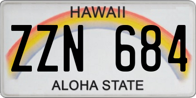 HI license plate ZZN684