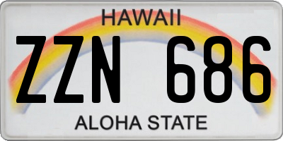 HI license plate ZZN686