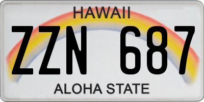 HI license plate ZZN687