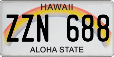 HI license plate ZZN688