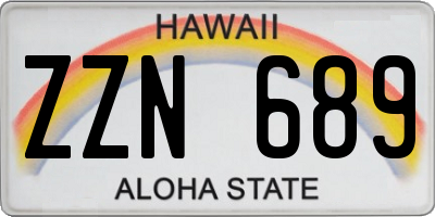 HI license plate ZZN689