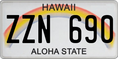 HI license plate ZZN690