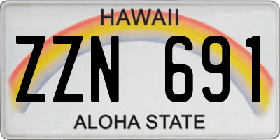 HI license plate ZZN691