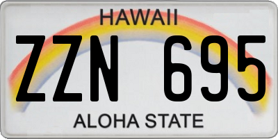 HI license plate ZZN695