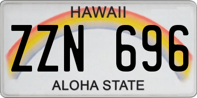 HI license plate ZZN696