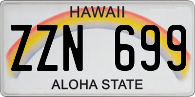 HI license plate ZZN699