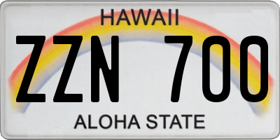 HI license plate ZZN700