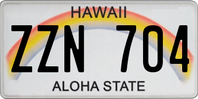 HI license plate ZZN704