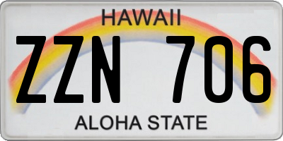 HI license plate ZZN706