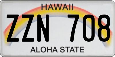 HI license plate ZZN708