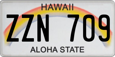 HI license plate ZZN709