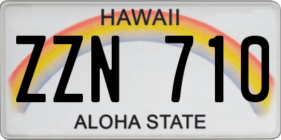 HI license plate ZZN710