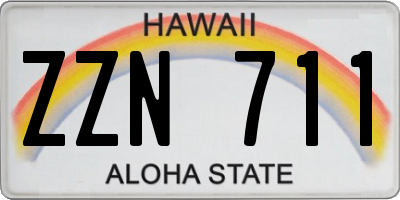 HI license plate ZZN711