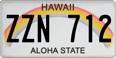 HI license plate ZZN712