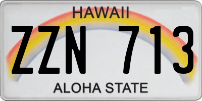 HI license plate ZZN713