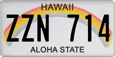 HI license plate ZZN714