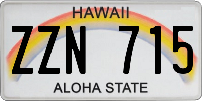 HI license plate ZZN715