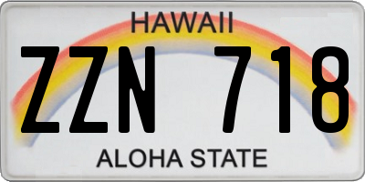 HI license plate ZZN718