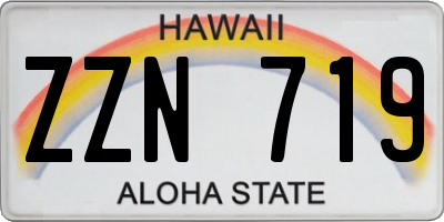 HI license plate ZZN719