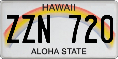 HI license plate ZZN720