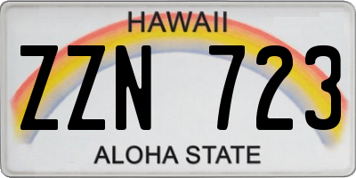 HI license plate ZZN723