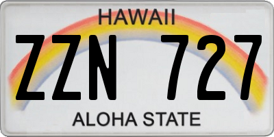 HI license plate ZZN727