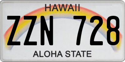 HI license plate ZZN728