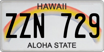 HI license plate ZZN729