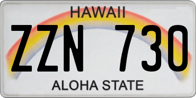 HI license plate ZZN730