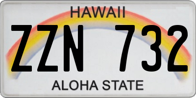 HI license plate ZZN732