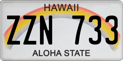 HI license plate ZZN733