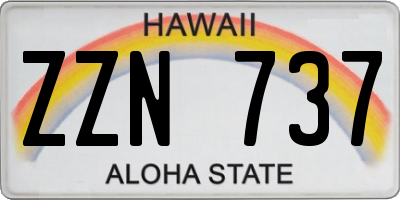 HI license plate ZZN737