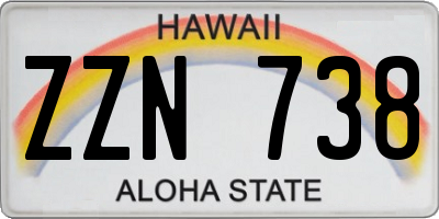 HI license plate ZZN738