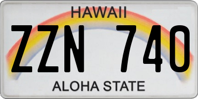 HI license plate ZZN740