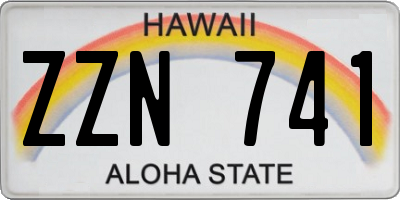 HI license plate ZZN741