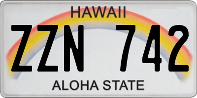 HI license plate ZZN742