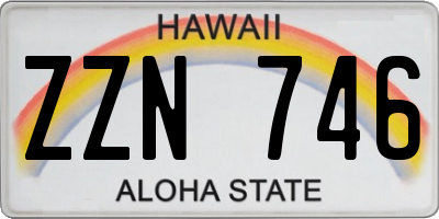 HI license plate ZZN746