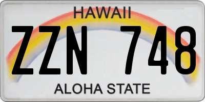 HI license plate ZZN748