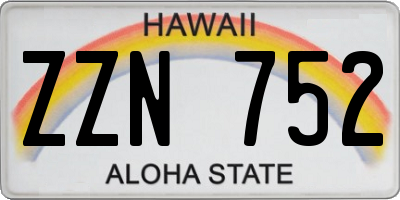 HI license plate ZZN752