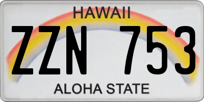 HI license plate ZZN753