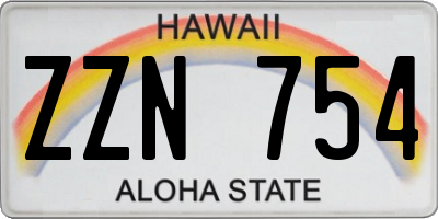 HI license plate ZZN754