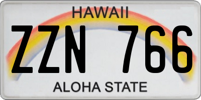 HI license plate ZZN766