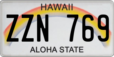 HI license plate ZZN769