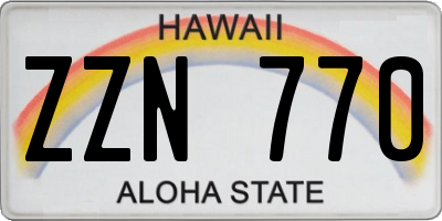 HI license plate ZZN770