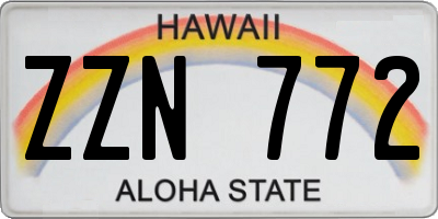 HI license plate ZZN772