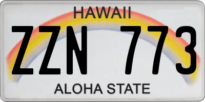 HI license plate ZZN773