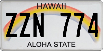 HI license plate ZZN774