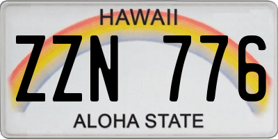 HI license plate ZZN776