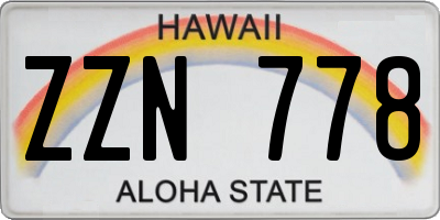 HI license plate ZZN778