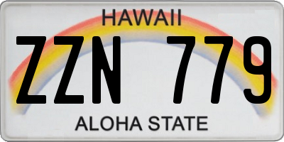 HI license plate ZZN779